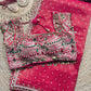 Designer Saree with Heavy Pearl, Mirror & Stone Work Readymade Blouse