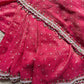 Designer Saree with Heavy Pearl, Mirror & Stone Work Readymade Blouse