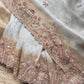 Designer Saree with Blush Pink Pearl & Sequin Embroidered Border