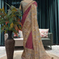 Wine Embellished Saree with Heavy Border and Designer Blouse