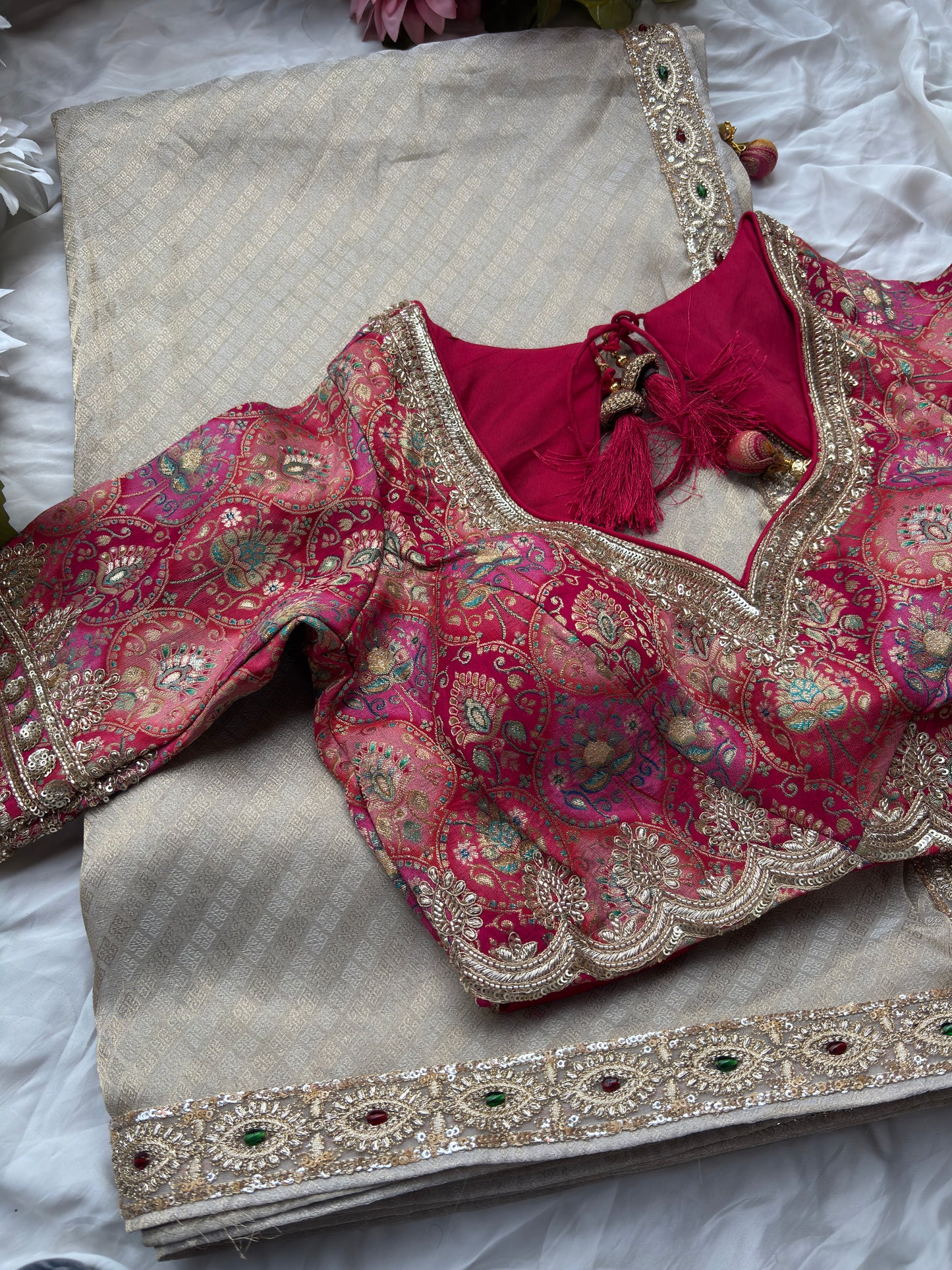 Elegant Grand Designer Saree with Zari Embroidered Border