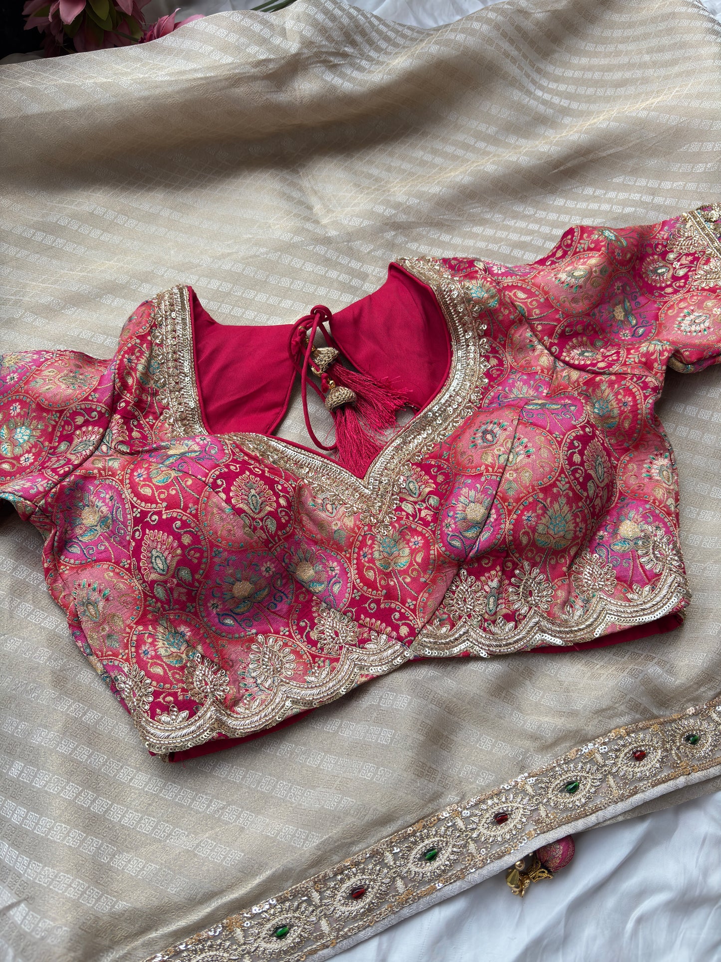 Elegant Grand Designer Saree with Zari Embroidered Border