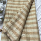 Beige Striped Saree with Pink Designer Blouse and Zari Work