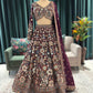 Rust Orange Floral Embroidered Designer Lehenga