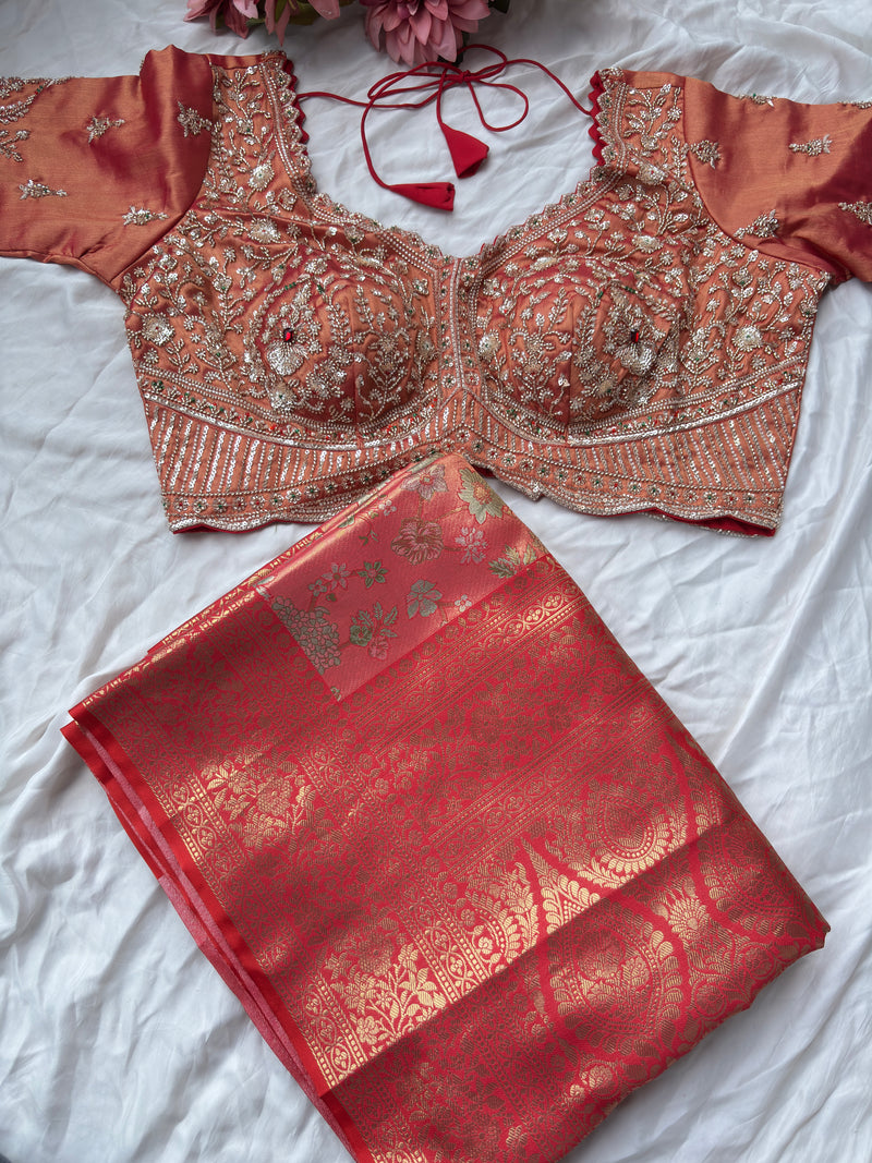 Kanchipuram Sarees With Grand Designer Blouse