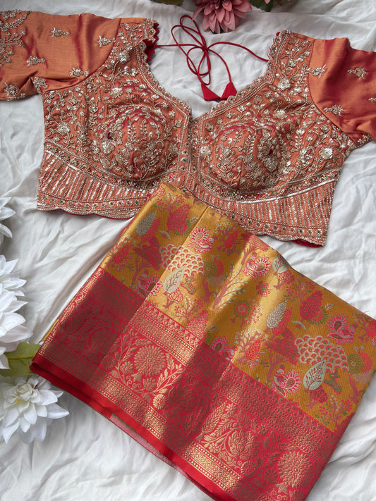 Grand Designer Saree with Heavy Embroidered Blouse