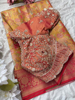 Grand Designer Saree with Heavy Embroidered Blouse