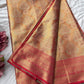 Golden Colour Designer Sarees With Heavy Designer Blouse
