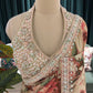 Pastel Floral Printed Saree with Embroidered Blouse