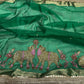 Green Nandi Maharani Saree With Embroidery and Zari Border Work