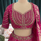 Rani Pink Embroidered Silk Lehenga Choli with Dupatta