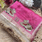 Rani Pink Royal Pichwai Motif Saree with Hand Embroidery & Gold Border