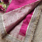 Rani Pink Royal Pichwai Motif Saree with Hand Embroidery & Gold Border
