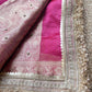 Rani Pink Royal Pichwai Motif Saree with Hand Embroidery & Gold Border