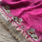 Rani Pink Royal Pichwai Motif Saree with Hand Embroidery & Gold Border