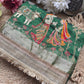 Krishan Leela Saree with Peacock Embroidery and Heavy Golden Border