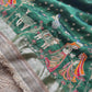 Krishan Leela Saree with Peacock Embroidery and Heavy Golden Border