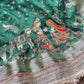Krishan Leela Saree with Peacock Embroidery and Heavy Golden Border