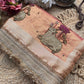 Peach Royal Nandi Motif Saree with Lotus Handwork & Ornate Gold Border