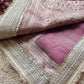 Magenta Nandi Motif Saree with Lotus Handwork & Ornate Gold Border