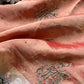 Peach Ashva Maharani Embroidered Saree with Black & Gold Border