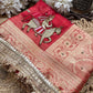 Red Baraat Ghar Hand Embroidered Saree with Horse & Carriage Motifs