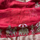 Red Baraat Ghar Hand Embroidered Saree with Horse & Carriage Motifs