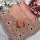 Peach Pink Kanchipuram Silk Saree with Heavy Embroidered Stone Work Border