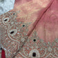 Peach Pink Kanchipuram Silk Saree with Heavy Embroidered Stone Work Border