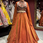Rust Orange Lehenga Choli with Heavy Embroidered Blouse & Dupatta
