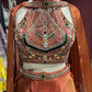 Rust Orange Lehenga Choli with Heavy Embroidered Blouse & Dupatta