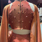 Rust Orange Lehenga Choli with Heavy Embroidered Blouse & Dupatta
