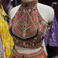 Rust Orange Lehenga Choli with Heavy Embroidered Blouse & Dupatta