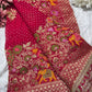Majestic Red Bridal Saree with Golden Embroidery