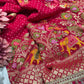 Majestic Red Bridal Saree with Golden Embroidery