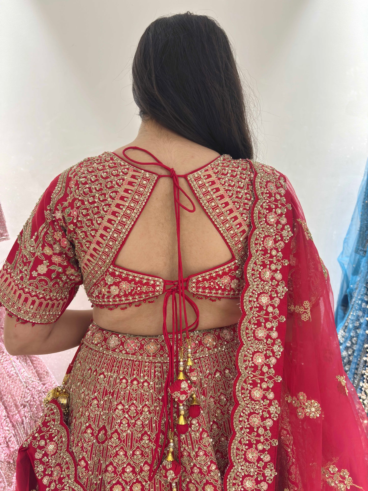 Regal Bridal Lehenga with Exquisite Golden Embroidery