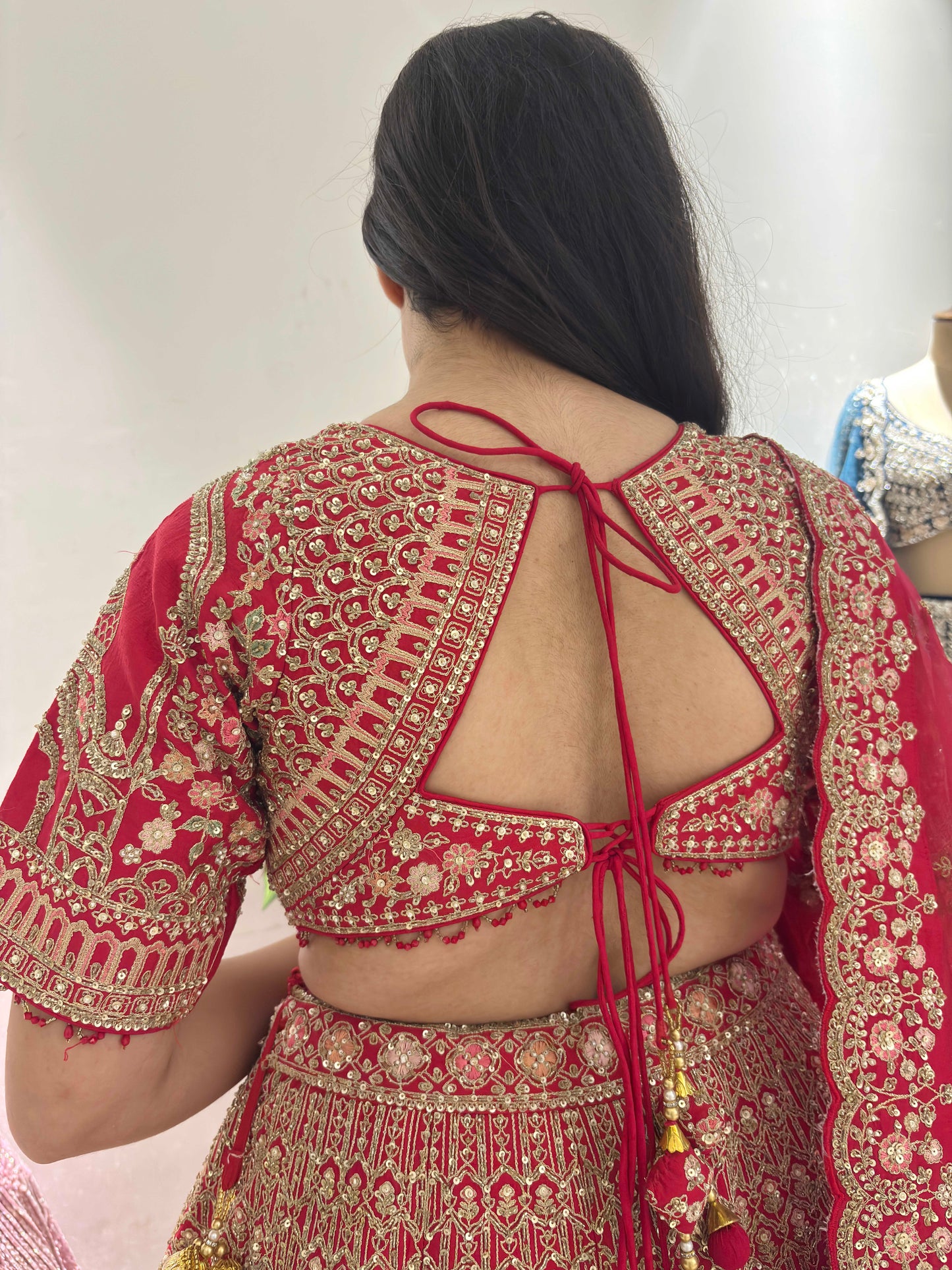 Regal Bridal Lehenga with Exquisite Golden Embroidery