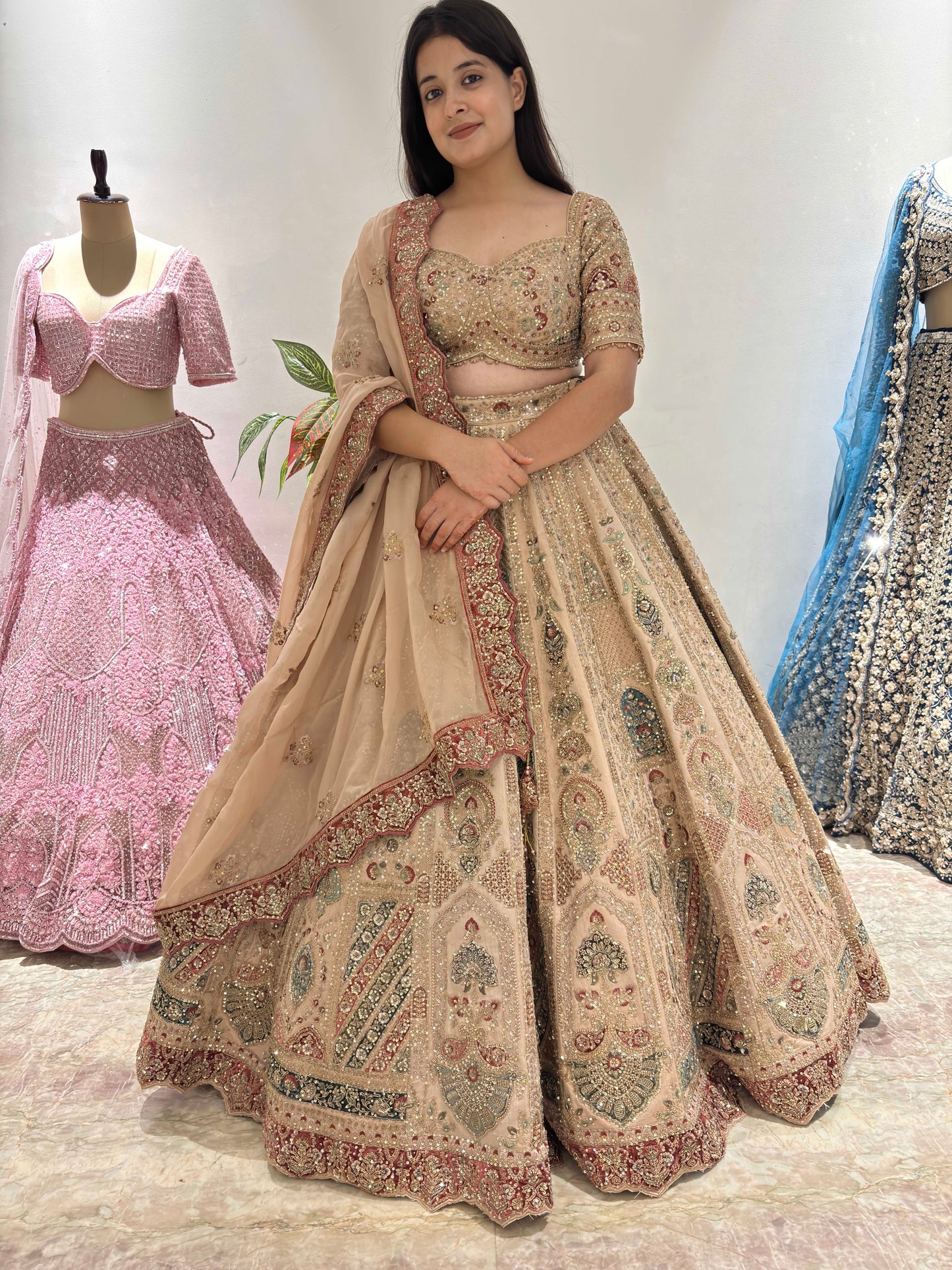 Embroidered Bridal Lehenga with Exquisite Handcrafted Detailing