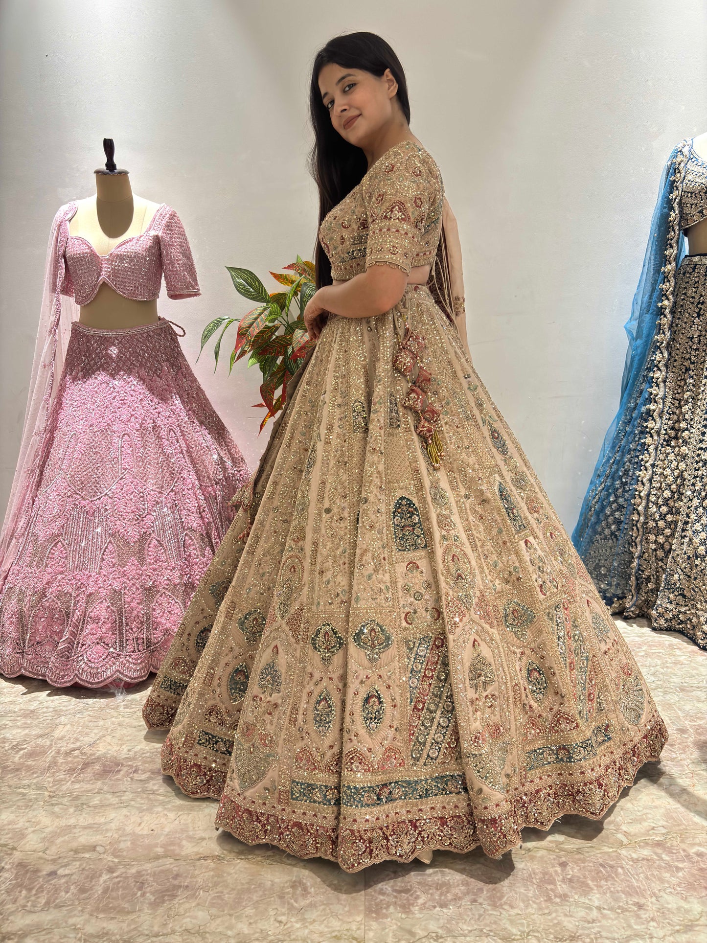 Embroidered Bridal Lehenga with Exquisite Handcrafted Detailing