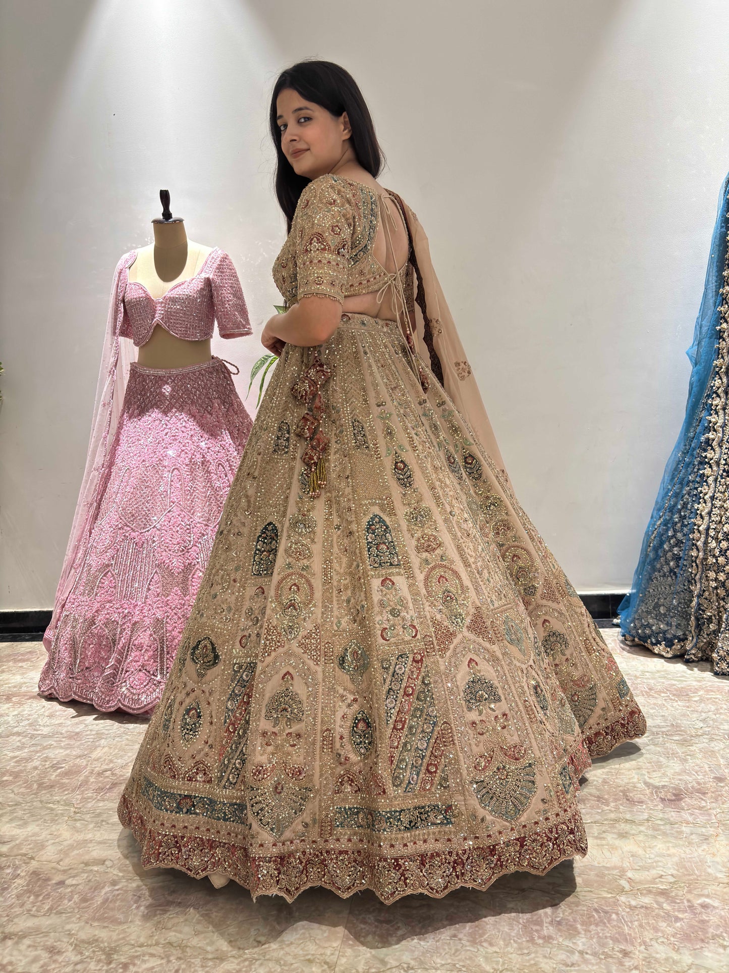 Embroidered Bridal Lehenga with Exquisite Handcrafted Detailing