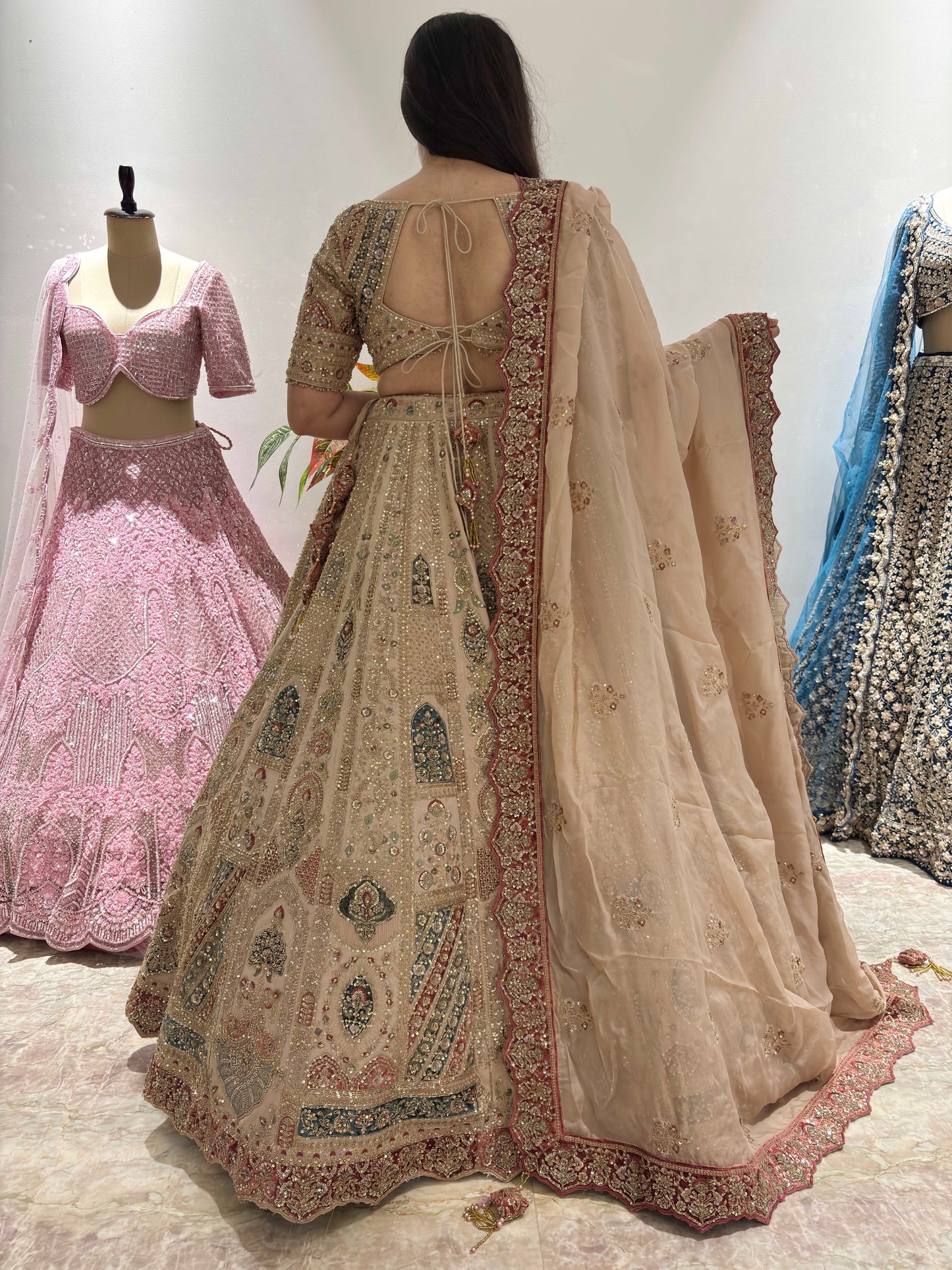Embroidered Bridal Lehenga with Exquisite Handcrafted Detailing