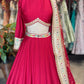 Designer Inspired Red Silk Multicolor Embroidered Lehenga Set