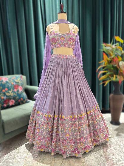 Elegant Lehenga with Cutdana Thread & Sequins Work