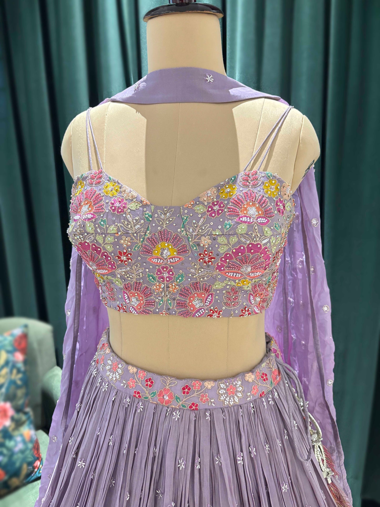 Elegant Lehenga with Cutdana Thread & Sequins Work