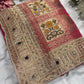 Opulent Rani Saree with Geometric Gold Motifs