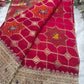 Opulent Rani Saree with Geometric Gold Motifs