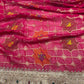 Opulent Rani Saree with Geometric Gold Motifs