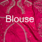 Opulent Rani Saree with Geometric Gold Motifs