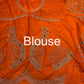 Grand Radiant Orange Saree with Gemstone Border