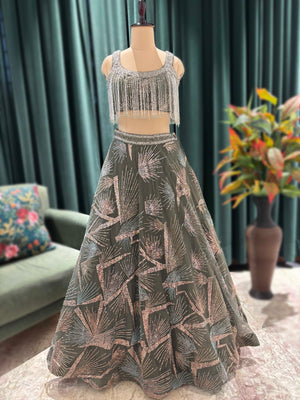 Intricate Embellished Lehenga with Modern Blouse
